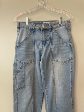 GOGO Light Blue Straight-Leg Utility Jeans